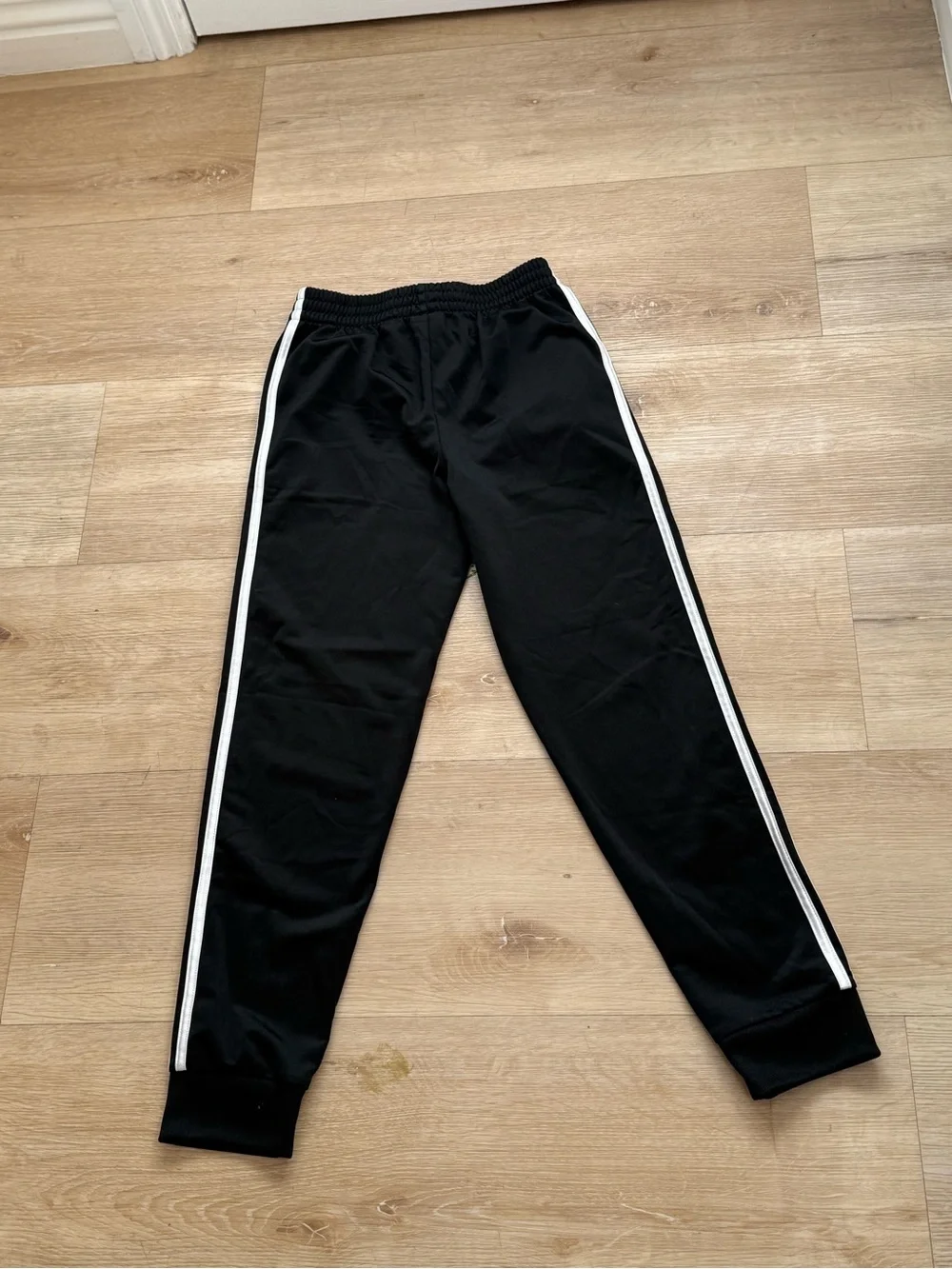New without tags Adidas Kids Black Track Pants with White Stripes